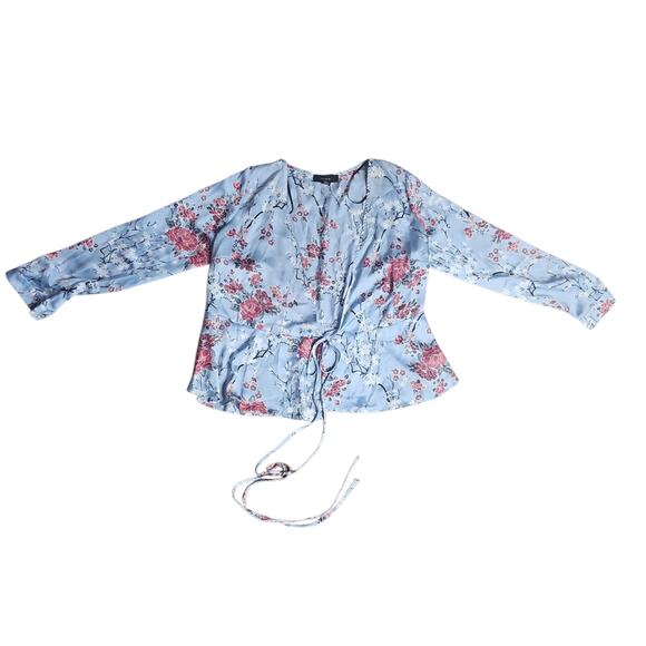 Forever 21 Floral Tie-Front Blouse - Picture 1 of 5